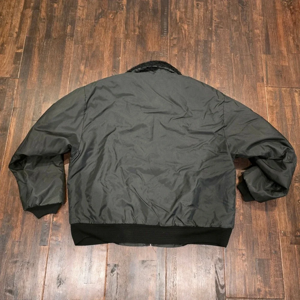 Vintage Conroe ISD Texas Police Bomber Jacket Sherpa Collar Mens L Made USA 80s‎
